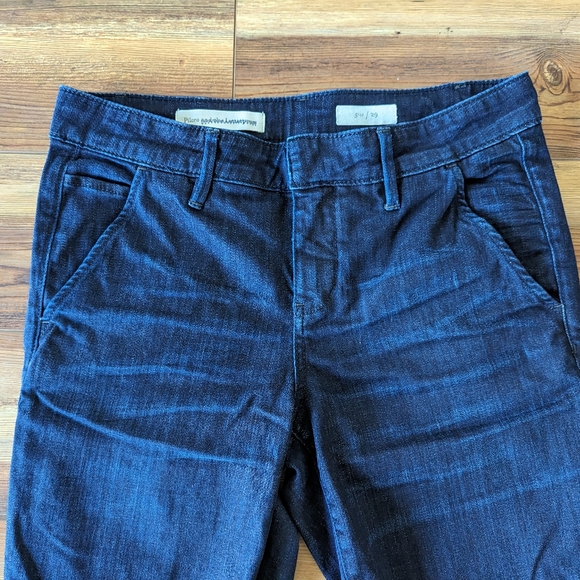 Pilcro and the Letterpress Dark Denim Cropped Flared Slim Jeans Size 29 - Picture 3 of 14